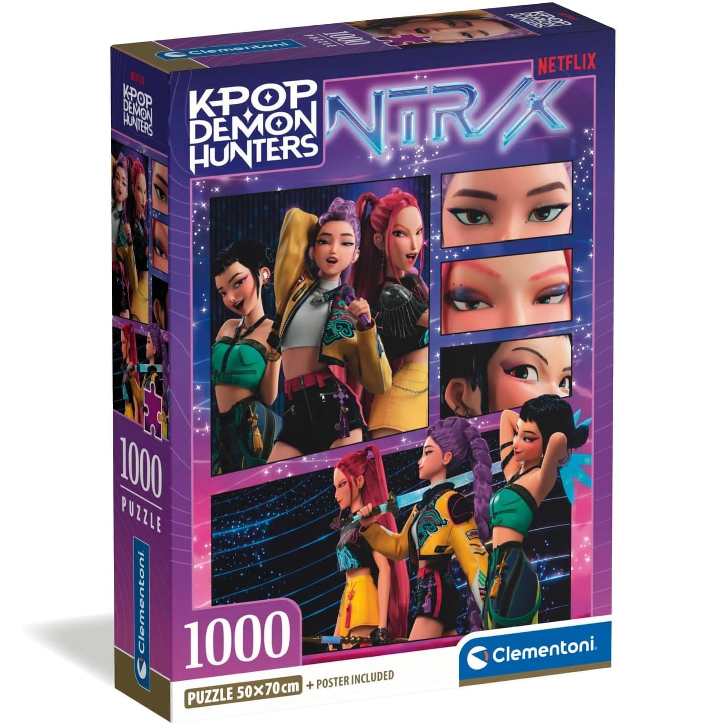 Clementoni Puzzle KPop Demon Hunters Huntrix 1000 Pezzi Puzzle Adulti + Poster Incluso