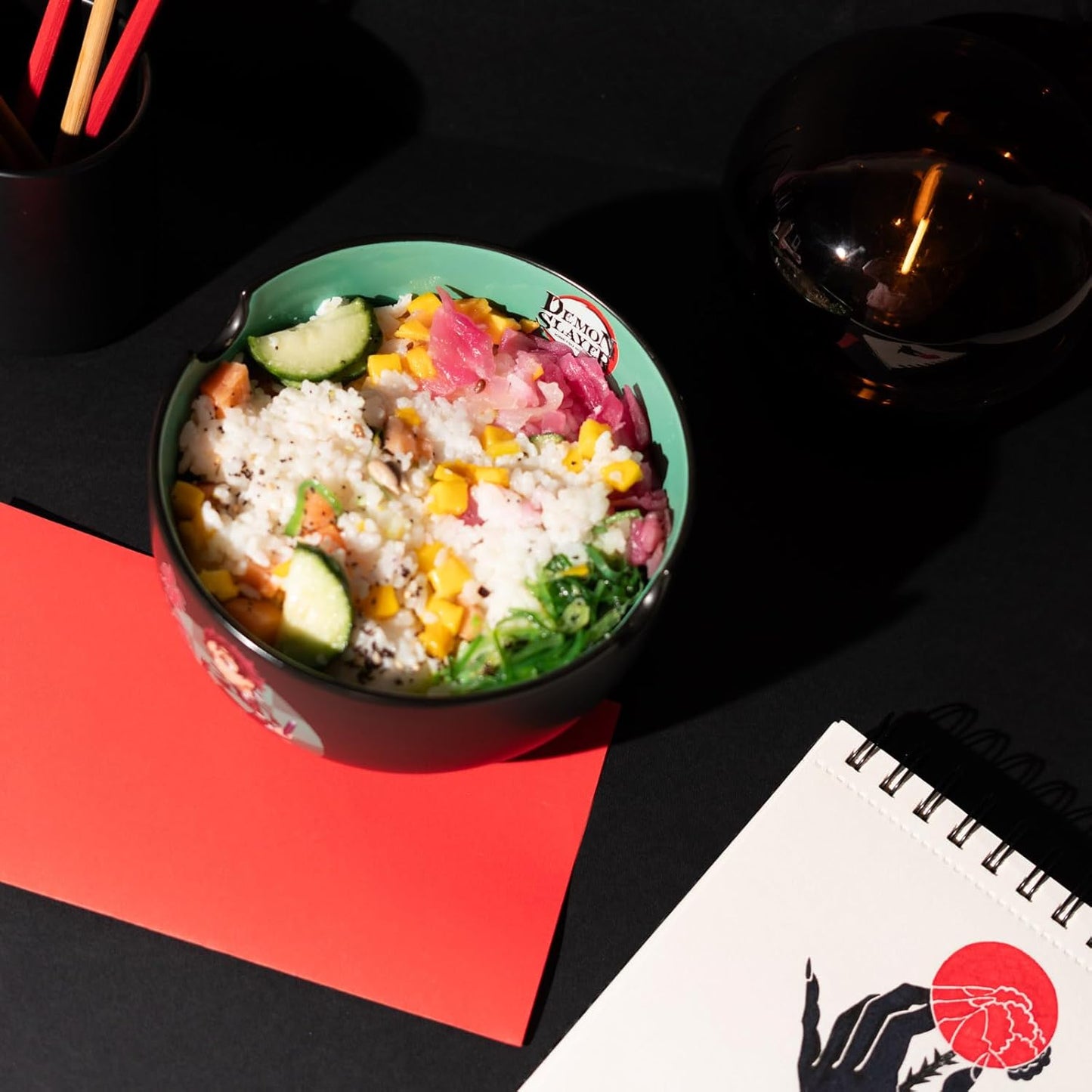 Grupo ERIK: Ciotola Ramen Demon Slayer - Ramen Bowl 900 ml + Alloy Sticks - Ciotola Cucina Giapponese Kimetsu No Yaiba Gadget