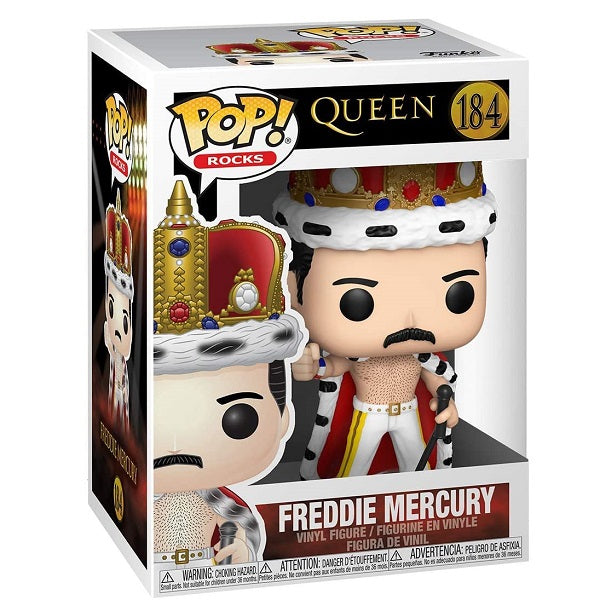 Funko Pop ! Rocks Queen - (184) Freddie Mercury King Vinyl Figure Music Rock 9Cm
