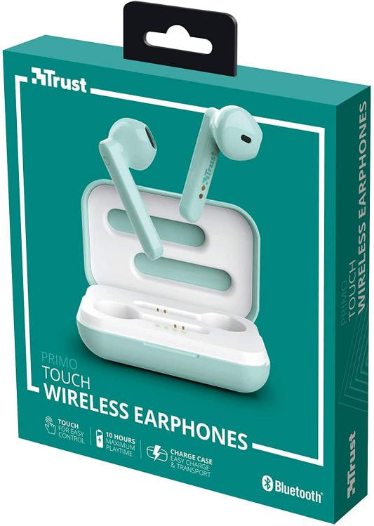 Trust Primo Touch Wireless Auricolari Bluetooth Senza Fili In-Ear Verde Wifi