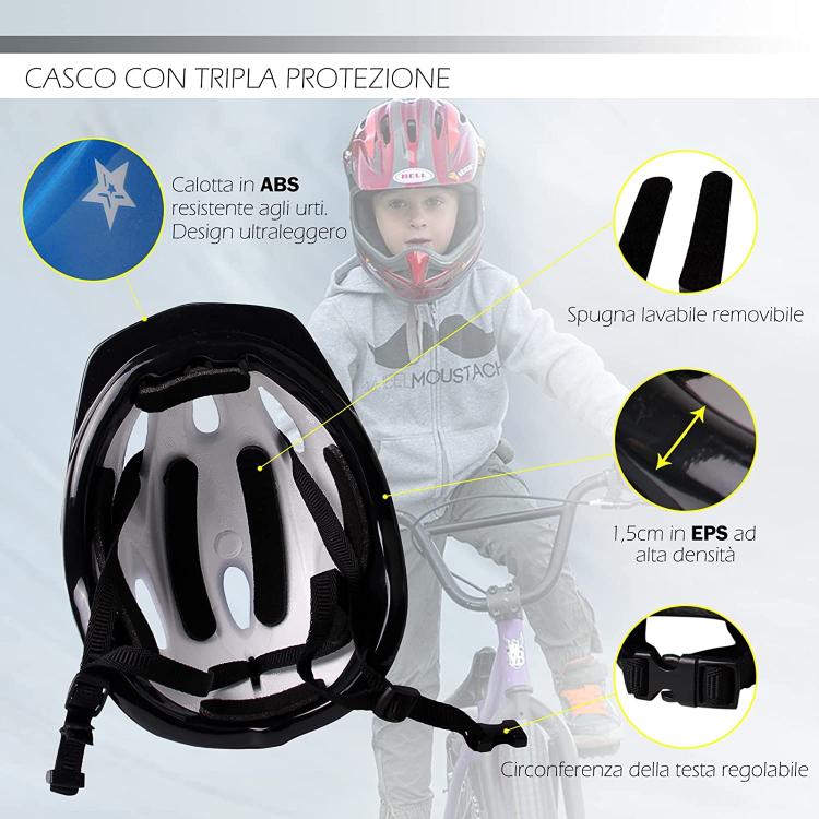 CASCO BAMBINO BAMBINA BICI HOVERBOARD PATTINI SKATEBOARD BICICLETTA REGOLABILE