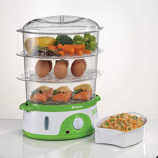 ARIETE 911 HEALTHY STEAM VAPORIERA ELETTRICA CONTENITORE SALVASPAZIO 800W 9LT