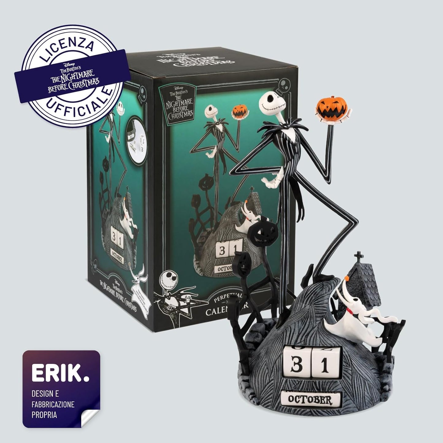 The Nightmare B.C. Jack Skellington & Zero Calendario 3D Perpetuo Da Tavolo