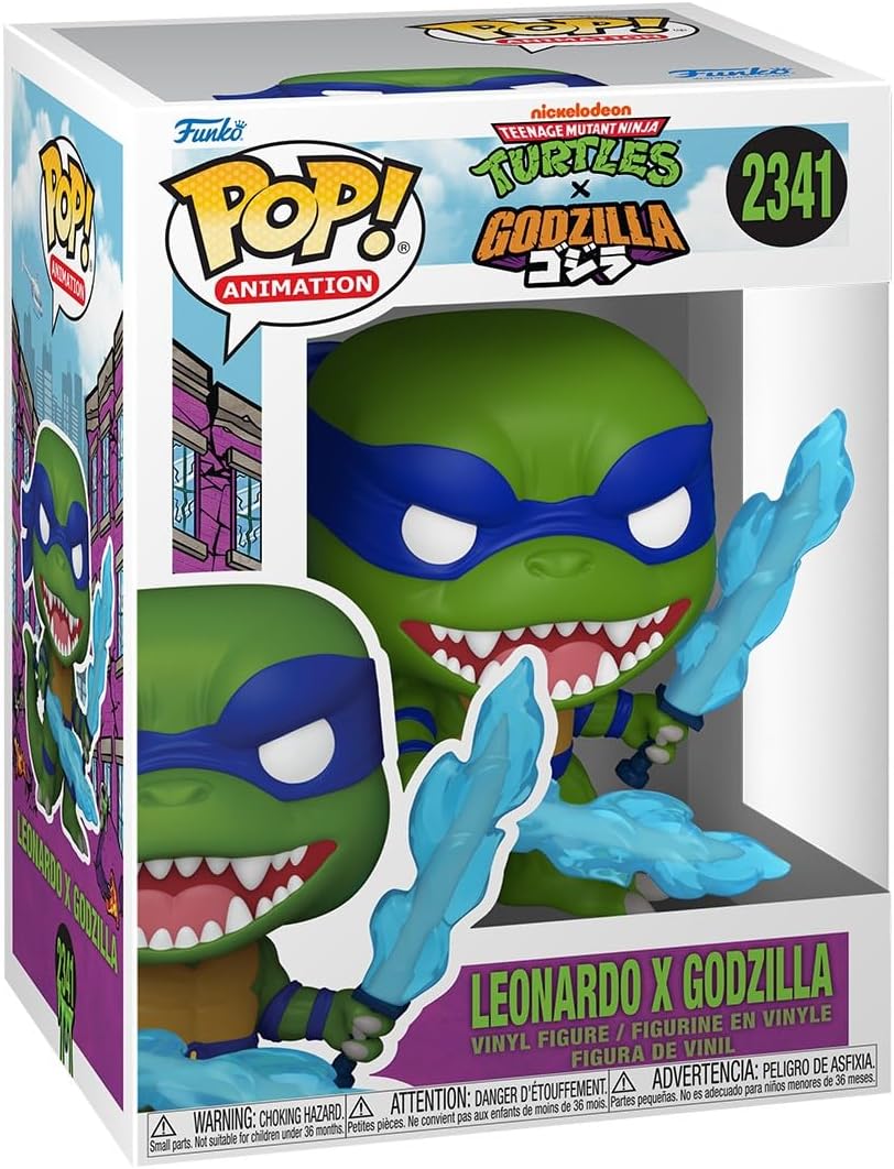 Funko Pop! Animation: Turtles X Godzilla - (2341) Leonardo X Godzilla Figure TMNT 9cm