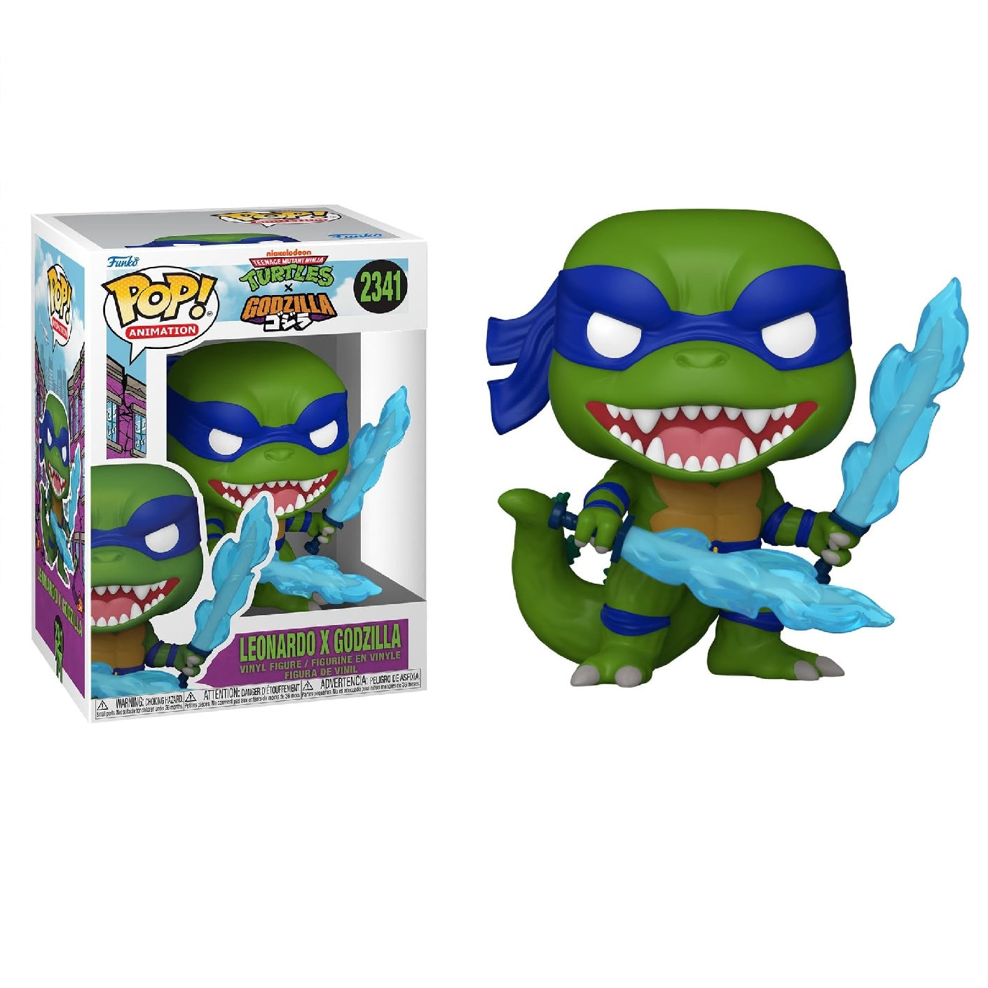 Funko Pop! Animation: Turtles X Godzilla - (2341) Leonardo X Godzilla Figure TMNT 9cm