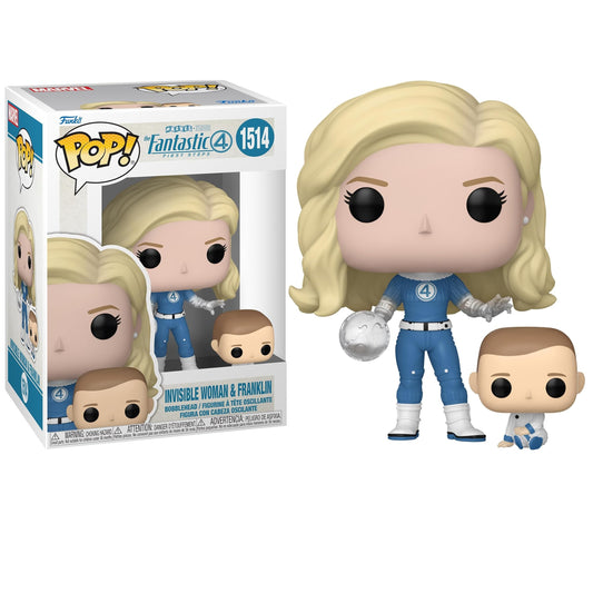 Funko Pop ! Marvel Studios Fantastic 4 - (1514) Invisible Woman & Franklin Figure 9cm