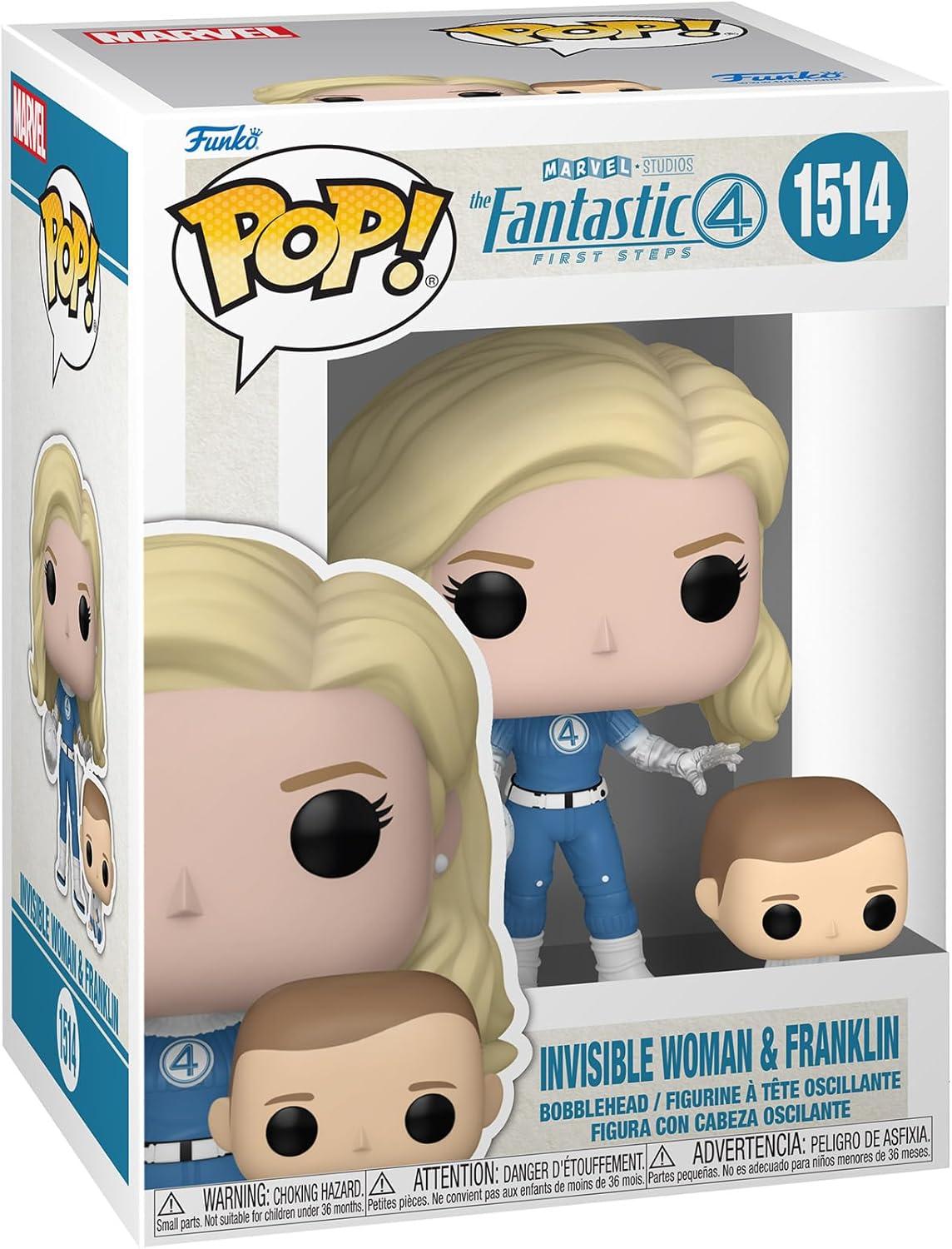 Funko Pop ! Marvel Studios Fantastic 4 - (1514) Invisible Woman & Franklin Figure 9cm