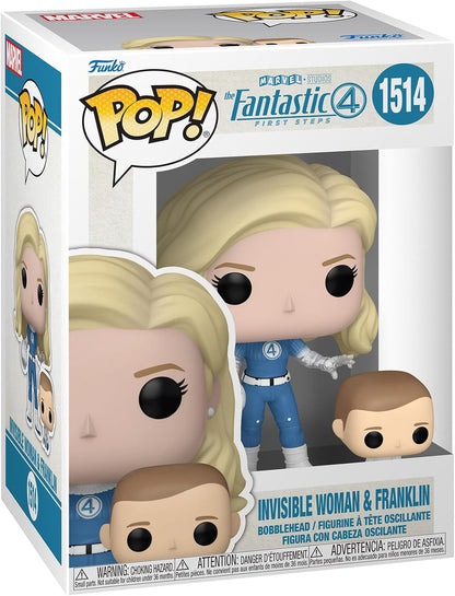Funko Pop ! Marvel Studios Fantastic 4 - (1514) Invisible Woman & Franklin Figure 9cm