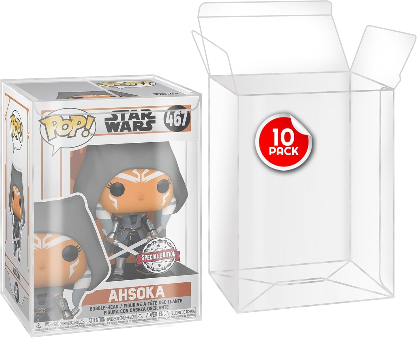 EVORETRO Funko Pop Protector Plastic 10Pz Custodia Protettiva - Antigraffio Scatola 5mm