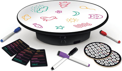 Clementoni -  Gioco da Tavolo Disco Draw Party Game con Lavagna Girevole