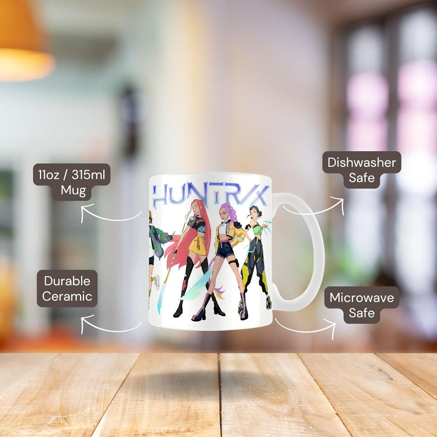 Tazza KPop Demon Hunters Huntrix in Ceramica Con Manico da caffè Mug 325ml