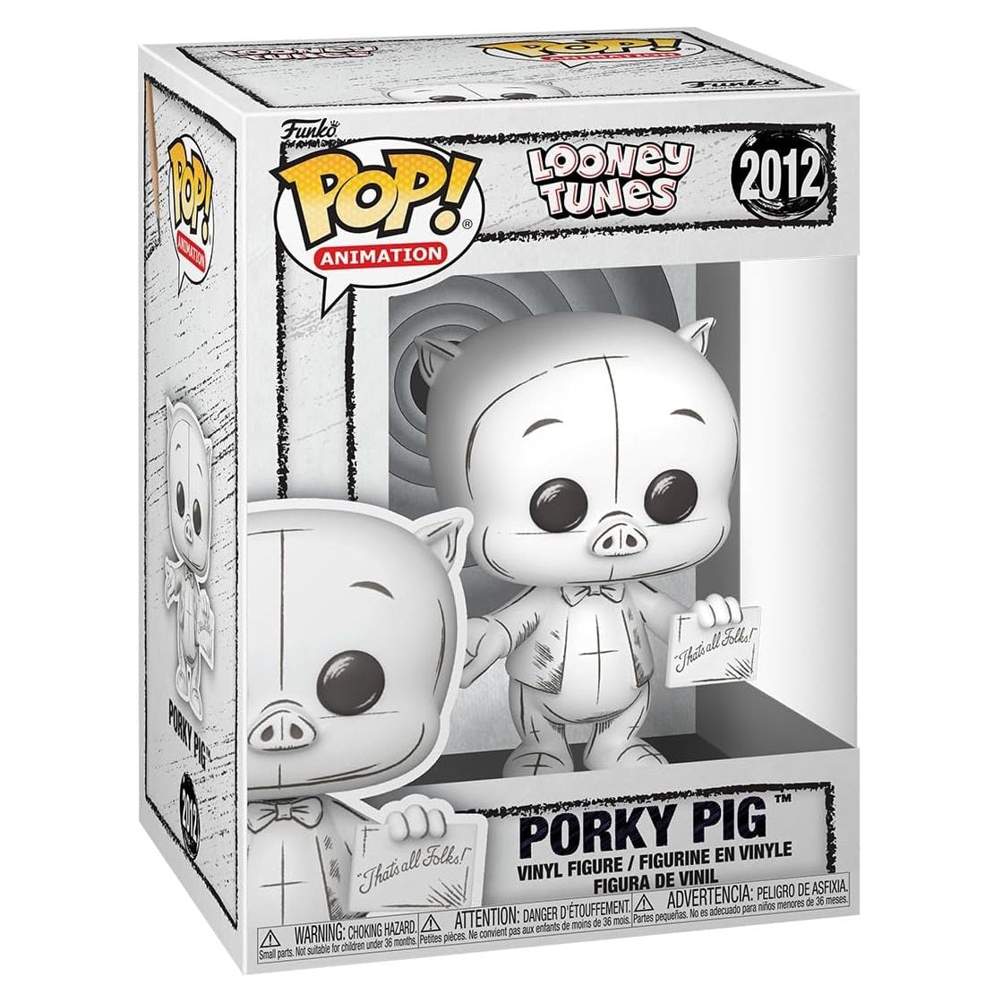 Funko Pop ! Looney Tunes (2012) Porky Pig (Sketch) Vinyl Figure 9Cm Statuetta Schizzo