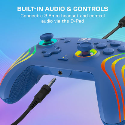 Turtle Beach - Afterglow (Blue) - Controller Wired RGB Retroilluminato Gaming Cablato per Nintendo Switch 2, Funziona anche con Nintendo Switch/Oled (Blu)