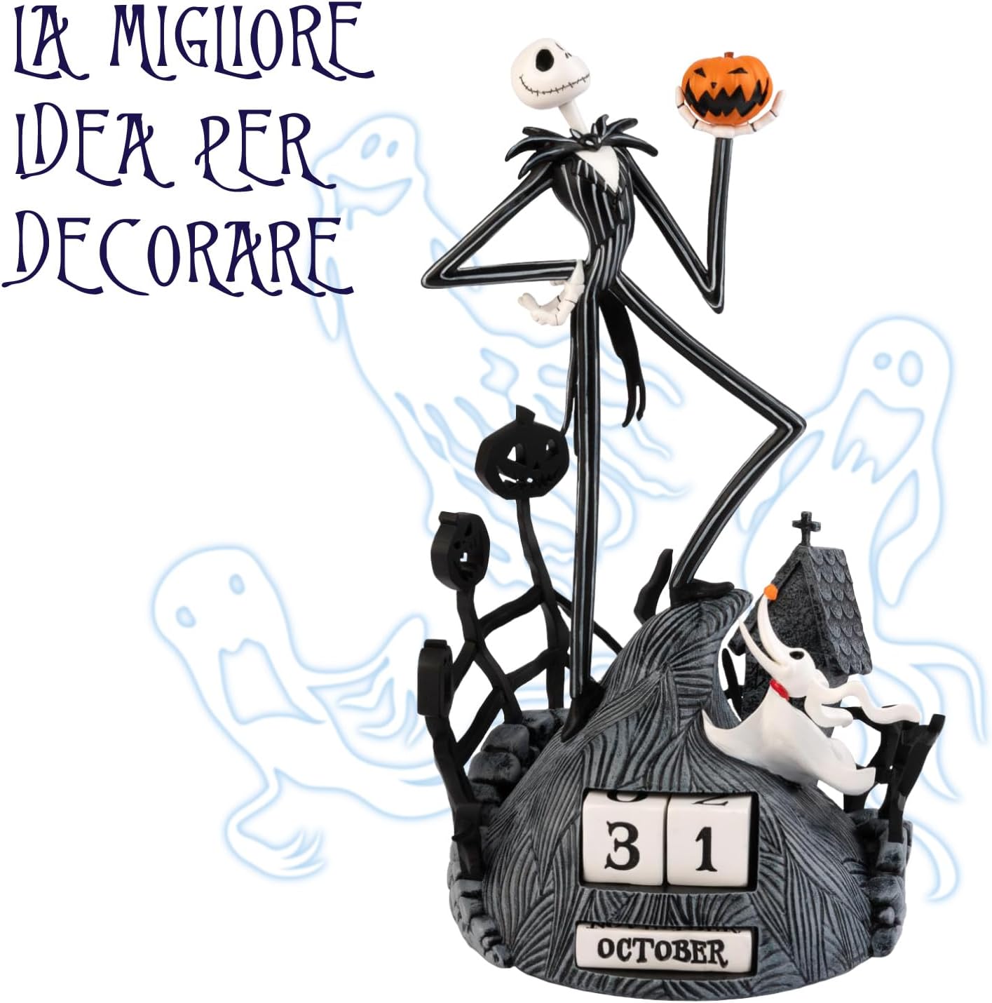 The Nightmare B.C. Jack Skellington & Zero Calendario 3D Perpetuo Da Tavolo