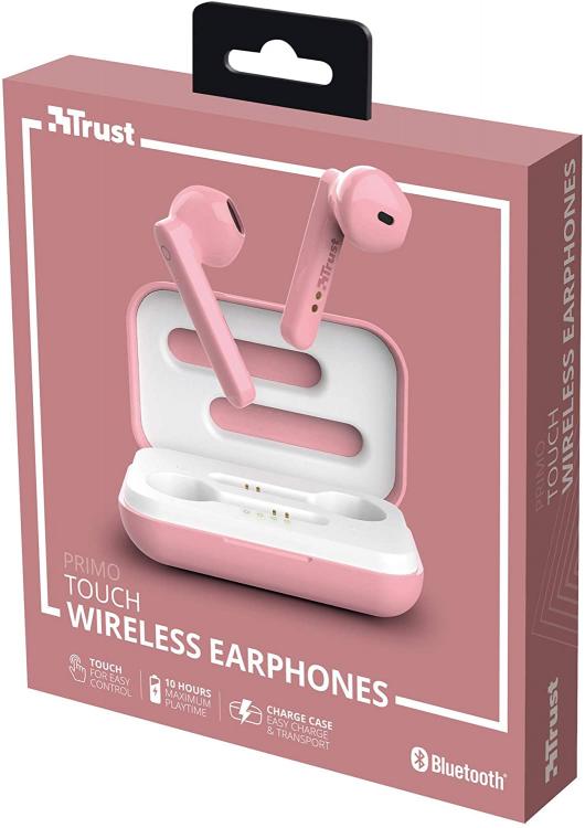 Trust Primo Touch Wireless Auricolari Bluetooth Senza Fili In-Ear Rosa Wifi