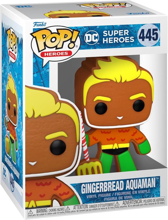 Funko Pop ! Dc Heroes Holiday (445) Gingerbread Aquaman Vinyl Figure Statua 9Cm
