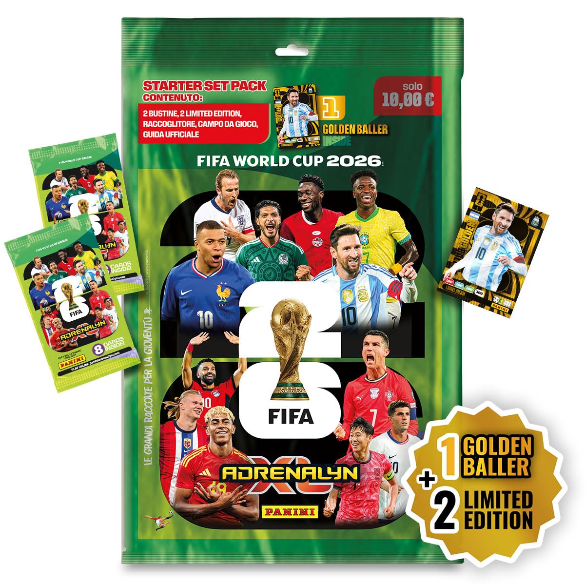 Panini Calciatori Adrenalyn XL Fifa World Cup 2026 - Starter Set Pack + 2 Buste