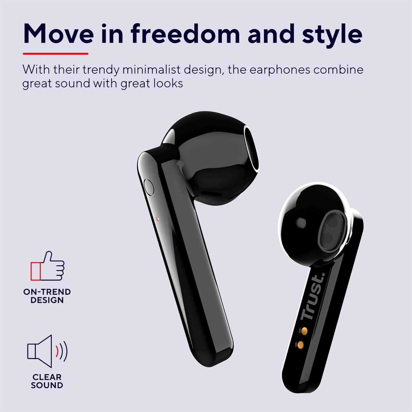 Trust Primo Touch Wireless Auricolari Bluetooth Senza Fili In-Ear Nero Wifi