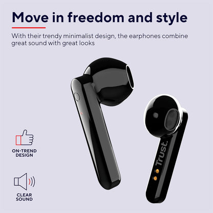 Trust Primo Touch Wireless Auricolari Bluetooth Senza Fili In-Ear Nero Wifi