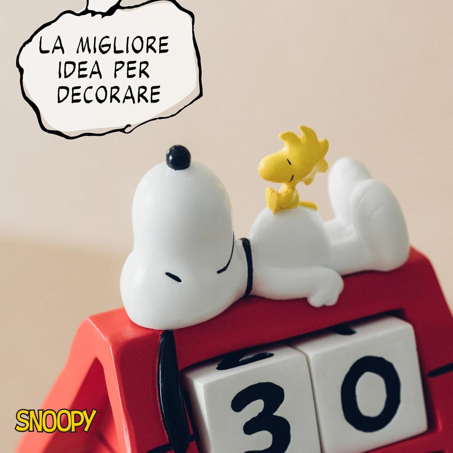 Peanuts Snoopy Doghouse  Calendario 3D Perpetuo in Resina Da Tavolo