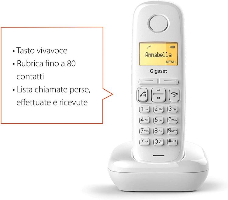 Telefono Cordless Siemens Gigaset A270 Portatile Ufficio Casa Hotel Nero