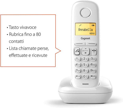 Telefono Cordless Siemens Gigaset A270 Portatile Ufficio Casa Hotel Nero