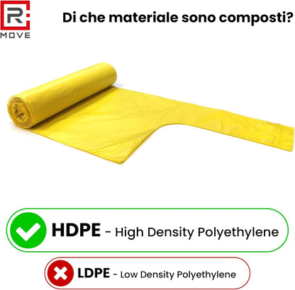 RMOVE 40 Sacchi Spazzatura 70x110 4Rotoli Sacchetti Grandi Differenziata Rifiuti
