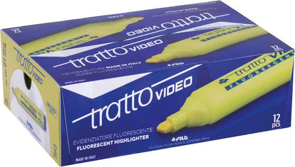 CONF. 12 PZ EVIDENZIATORE FLUORESCENTE TRATTO VIDEO GIALLO PENNARELLO UFFICIO PC