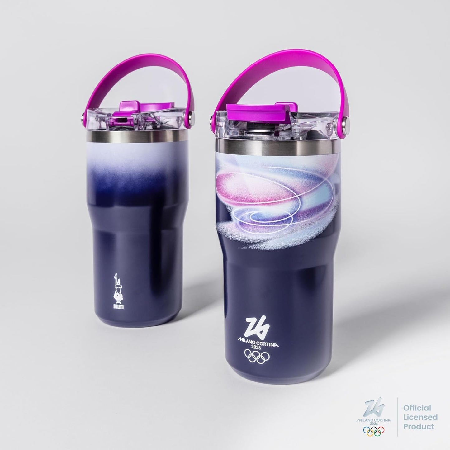 BIALETTI Borraccia Termica Viola Milano Cortina Bottiglia Isotermica Thermal Mug