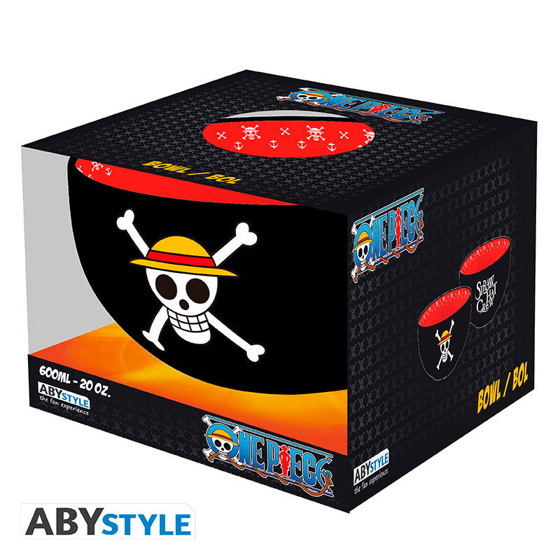ABYstyle - Ciotola Ramen ONE PIECE - Skulls Straw Hat - Ramen Bowl 600 ml - Japan Style - Cardboard box