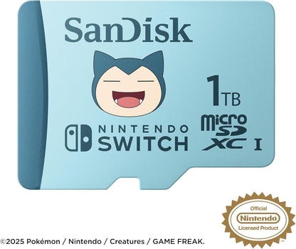 Nintendo Switch Sandisk Microsdxc 1Tb Memoria Micro Sd Scheda Pokemon Snorlax