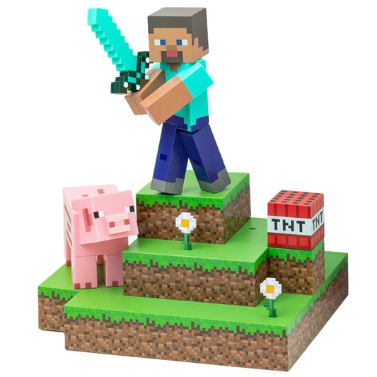 Paladone Lampada Minecraft Figura Steve Diorama Light 30Cm Luce Led Da Notte 3D
