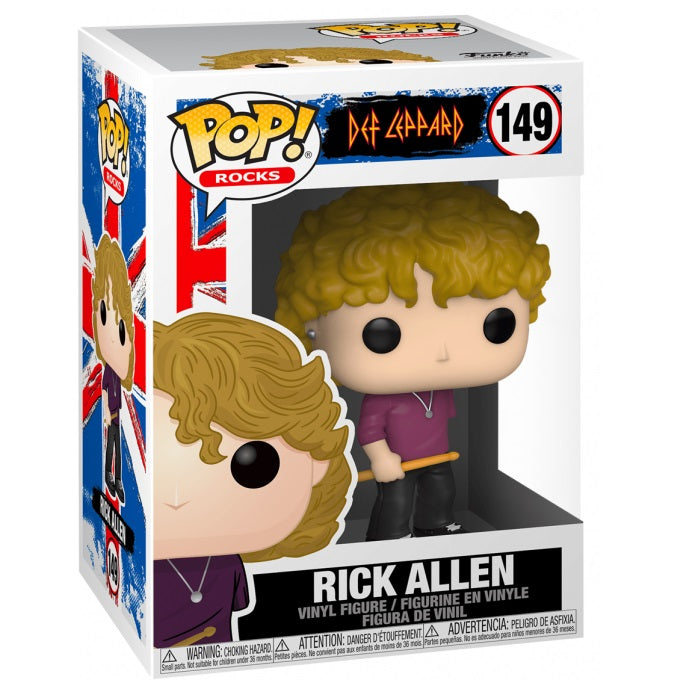 Funko Pop ! Rocks - Def Leppard (149) Rick Allen Vinyl Figure 9Cm Statuetta