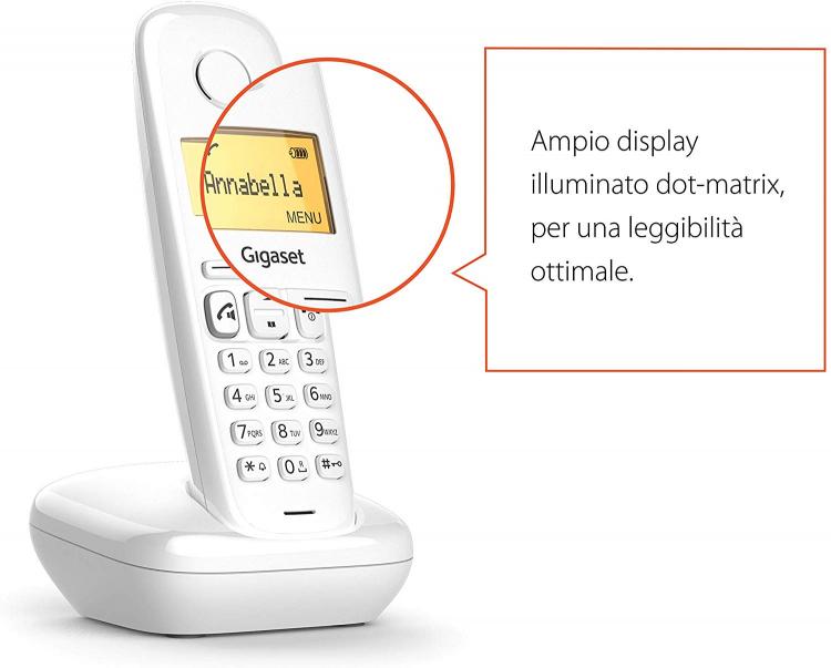 Telefono Cordless Siemens Gigaset A270 Portatile Ufficio Casa Hotel Nero