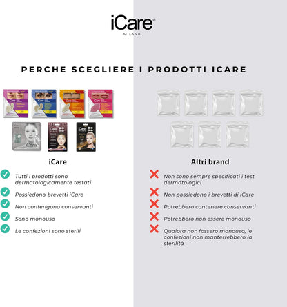 iCare Maschera Viso Idratante 2 Fasi + Crystal Oil Acido Ialuronico Antiage