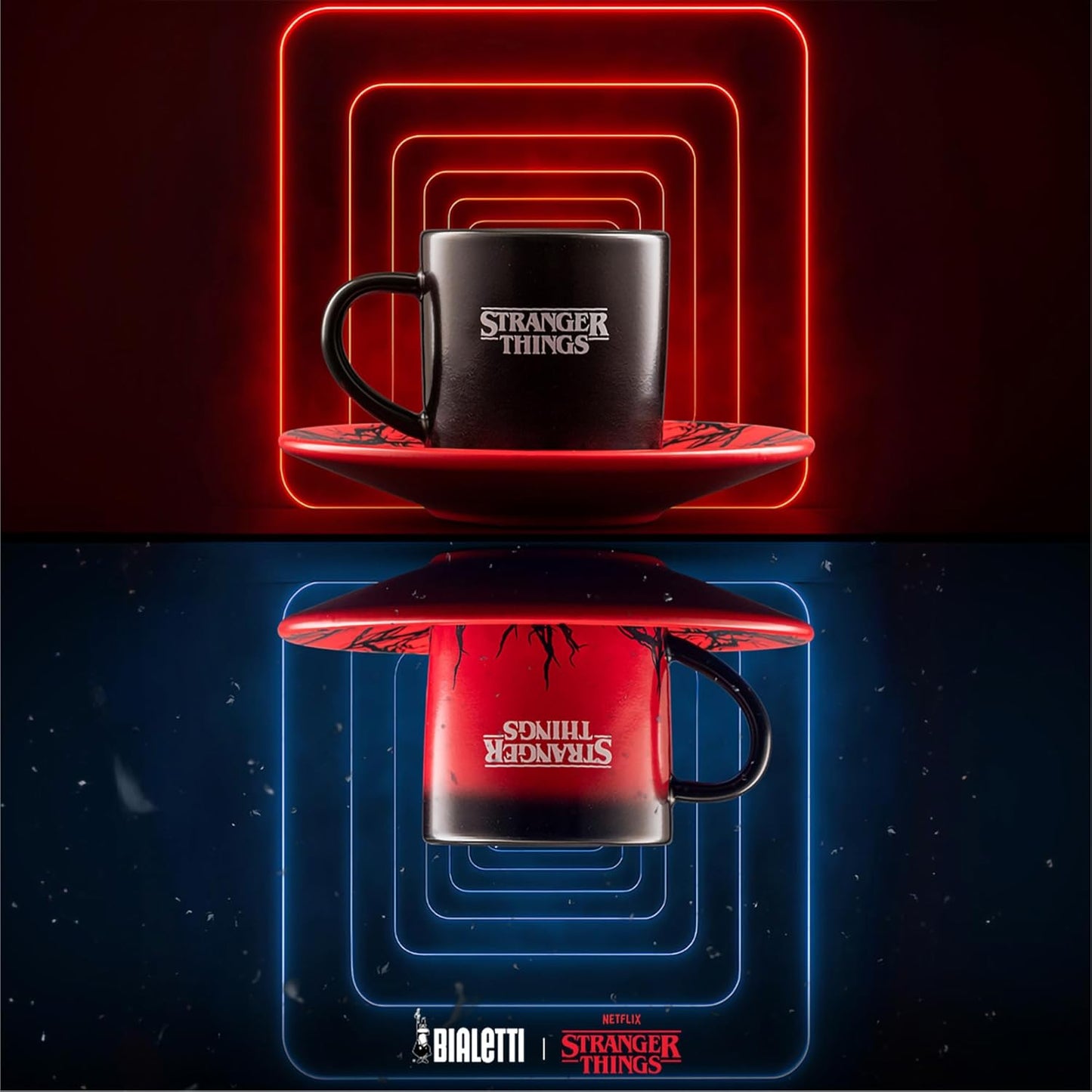 Bialetti Set 2 Tazzine Cambia Colore Stranger Things in Ceramica Serie Netflix