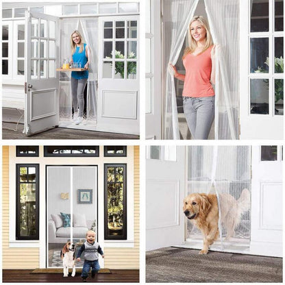 Zanzariera Magnetica 120X220 Tenda Per Porte Finestre Universale Calamita Bianca