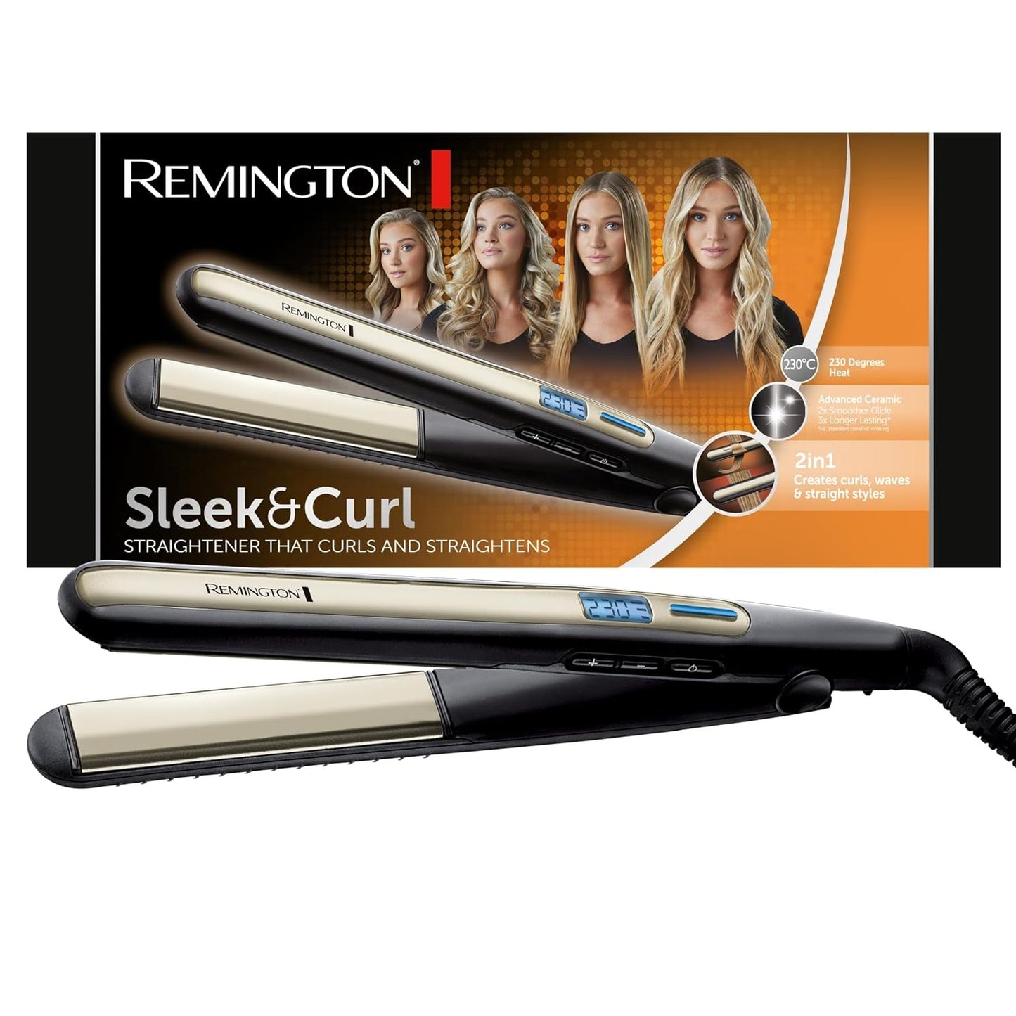 Remington Piastra Per Capelli Ricci E Onde Riscaldamento Rapido S6500