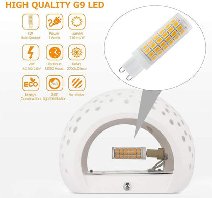 Universo Applique Gesso A Parete Doppia Emissione Traforata Lampada G9 Interno
