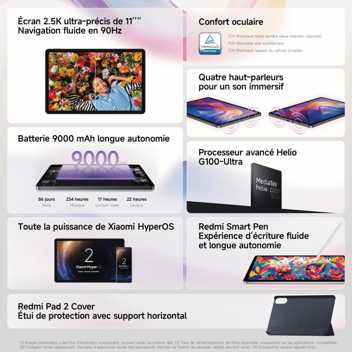 Xiaomi Redmi Pad 2 11" 4/128GB WiFi HyperOS Grigio Tablet + Cover Ita