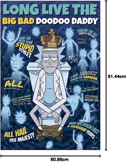 Maxi Poster Rick and Morty Doodoo Daddy A Parete 91x61 cm Incorniciabile