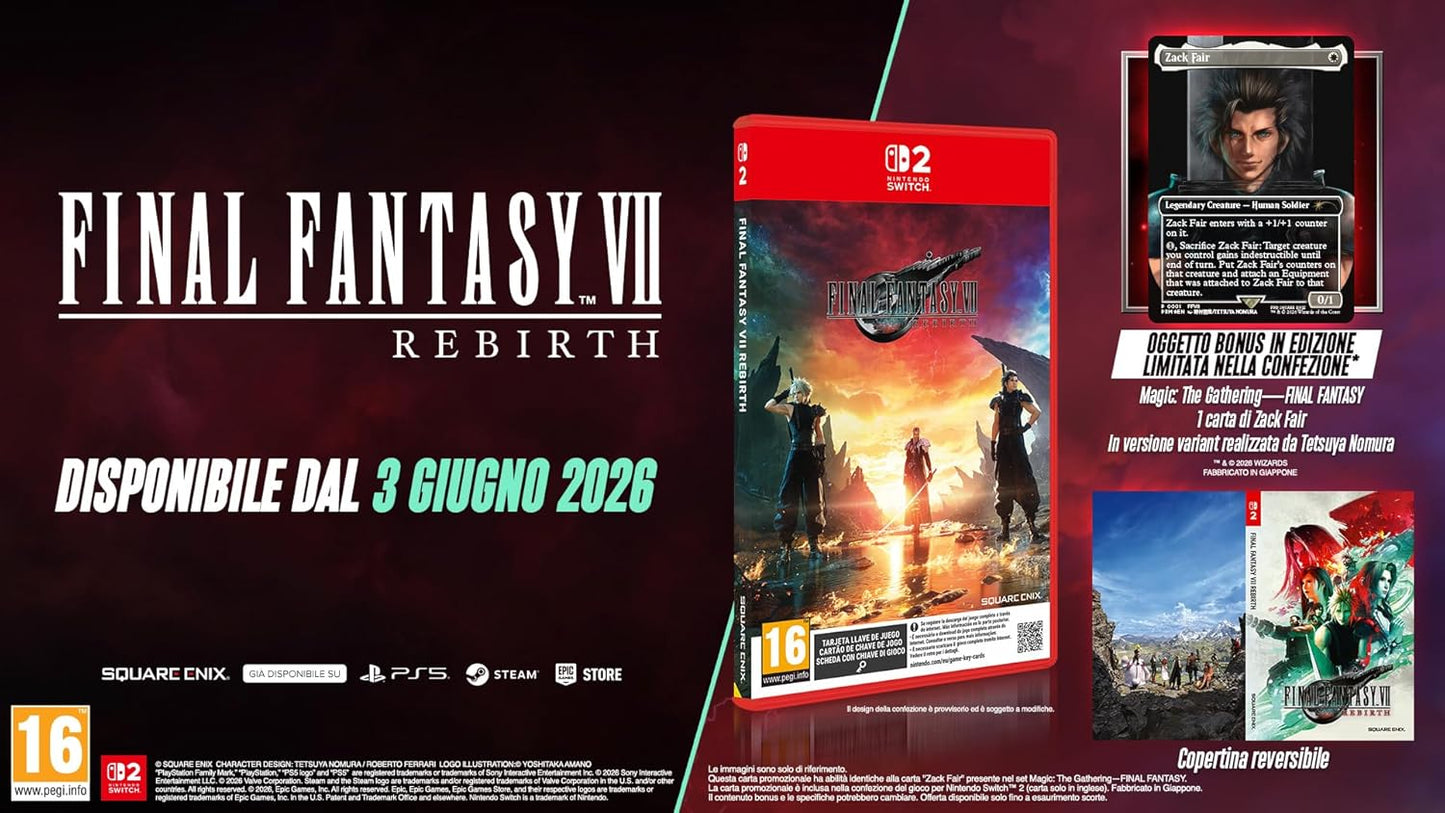 Final Fantasy Vii 7 Rebirth Nintendo Switch 2 Gioco Italiano + Card Magic