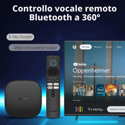 Xiaomi Mi Tv Box S (3rd Gen) 4K 2+32Gb Google TV UHd Wi-Fi 6 HDR10+ Nero Smart