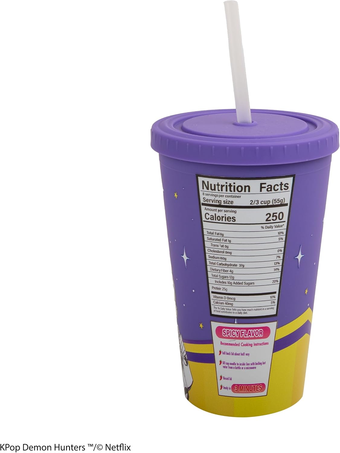 Tumbler - Kpop Demon Hunters - Bicchiere con Cannuccia e Coperchio 475 ml (Rumi Flavor) Tazza Licenza Ufficiale