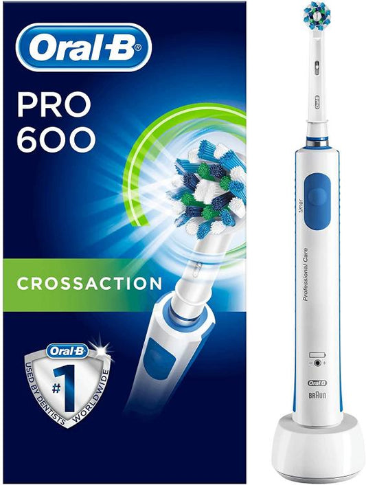 Oral-B 600 Pro Crossaction Bianco Spazzolino Elettrico Ricaricabile Denti
