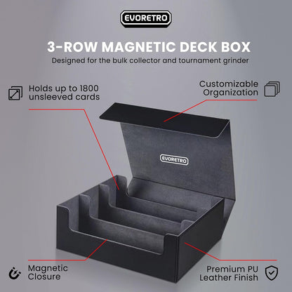 EVORETRO - Magnetic Deck Box PortaCarte - (Accessori Carte Da Collezione) TCG CCG