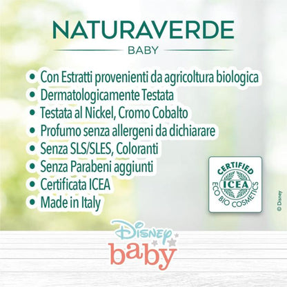 Naturaverde Disney Baby Cofanetto Con Detergente 200Ml Crema 100Ml E Ginocchiera