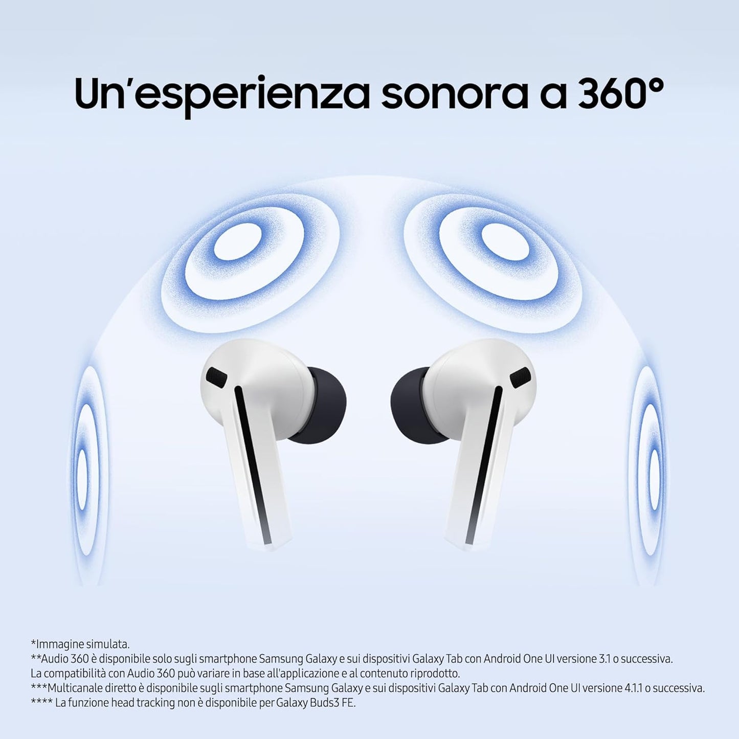 Samsung Buds3 FE Auricolari Wireless Cuffie Bluetooth Cancellazione Rumore Black