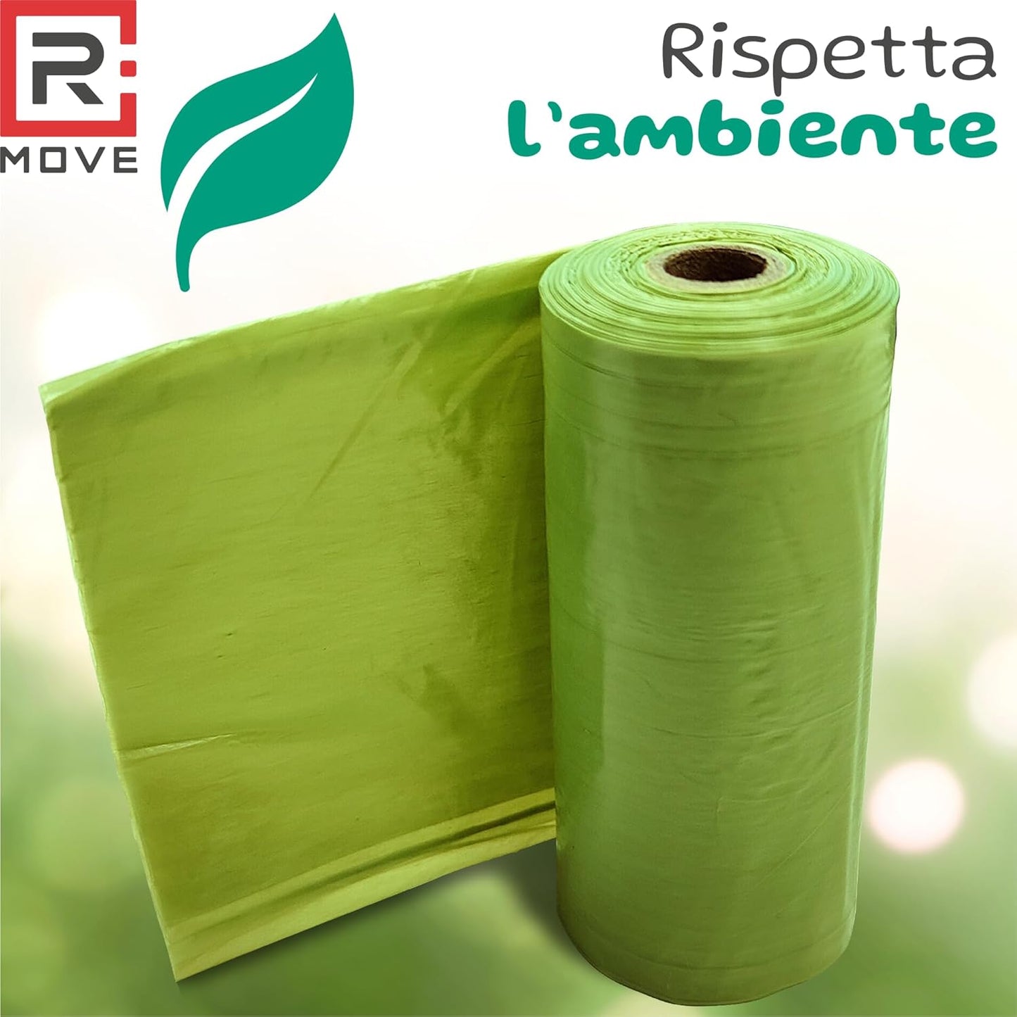 R MOVE Sacchetti Cane Cacca 1080 pz (72 Rotoli)  - Sacchettini Igienici Per Cani - Buste 30x23 Resistenti Dog