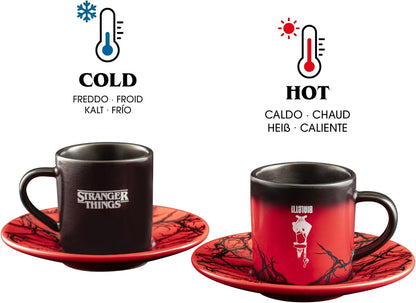 Bialetti Set 2 Tazzine Cambia Colore Stranger Things in Ceramica Serie Netflix